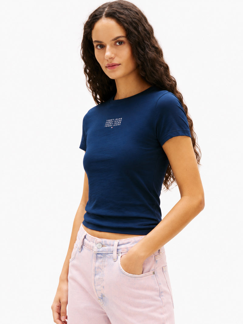 Solid Slim Fit Half Sleeve Ribbed T-Shirt