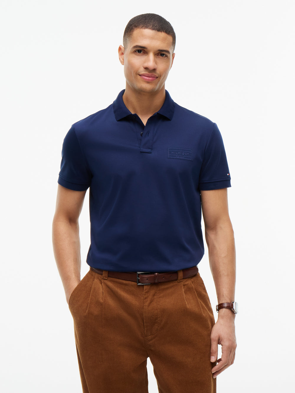 Regular Fit Tonal Graphic Interlock Polo
