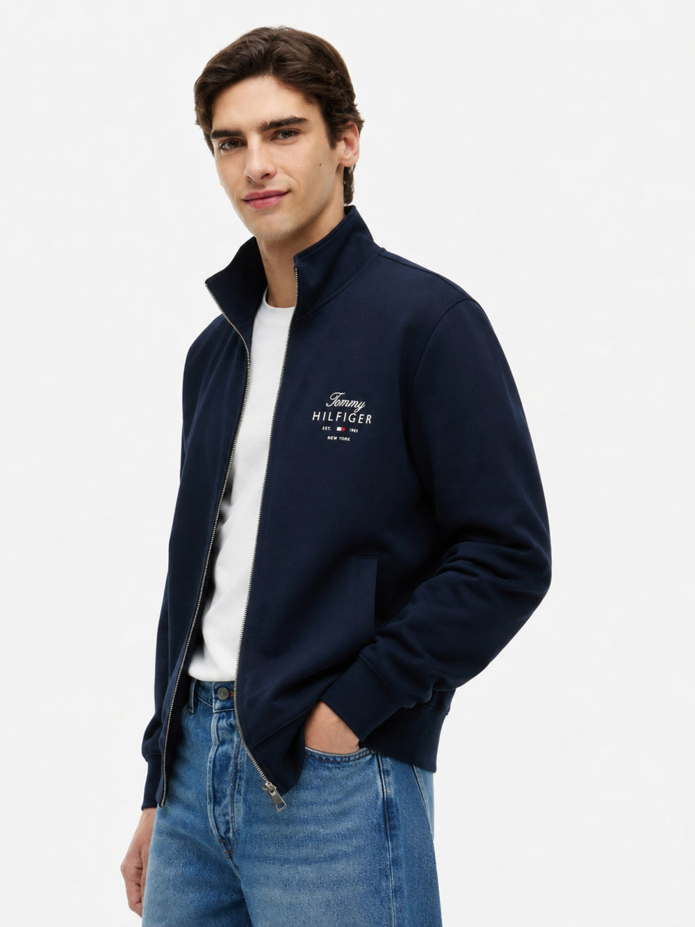 Zip Thru Terry Pullover