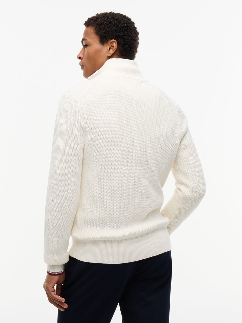 Zip Thru Cable Knit Sweater