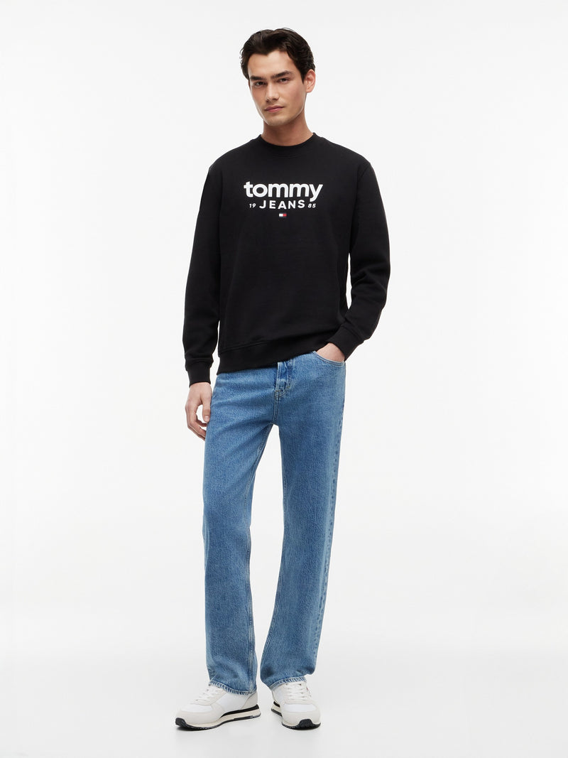 Regular Fit Suede Terry Crew Neck Sweatshirt