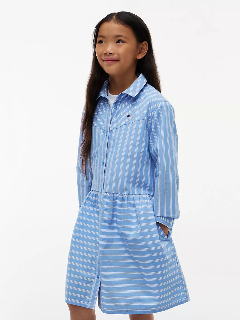 Kids Long-Sleeve Stripe Shirt Dress