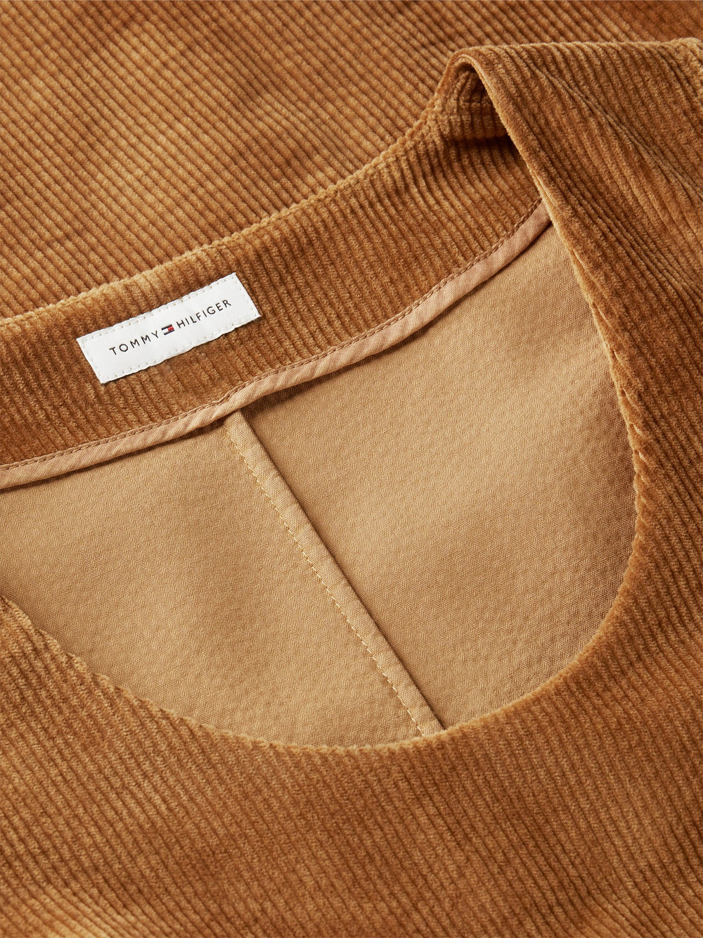 Full Sleeve Solid Corduroy Shift Dress