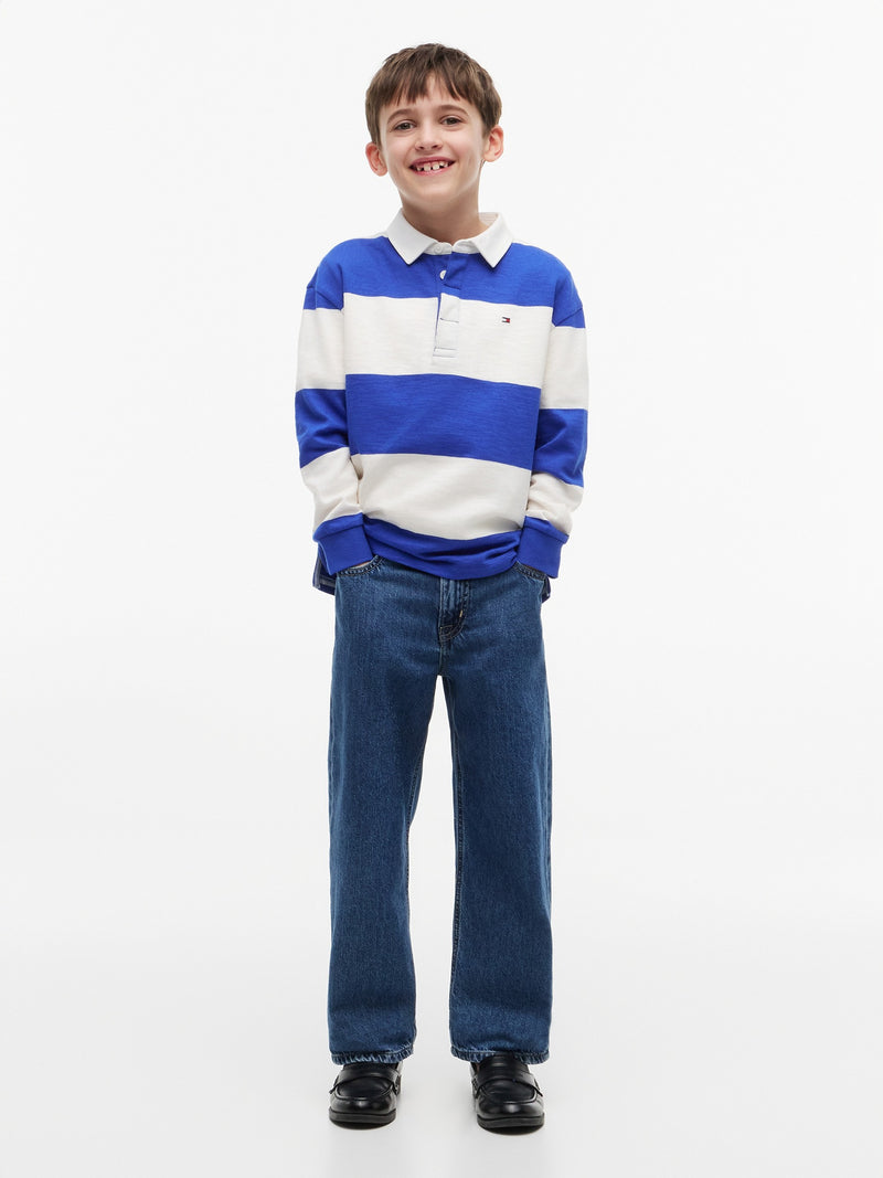 Kids Long-Sleeve Stripe Polo