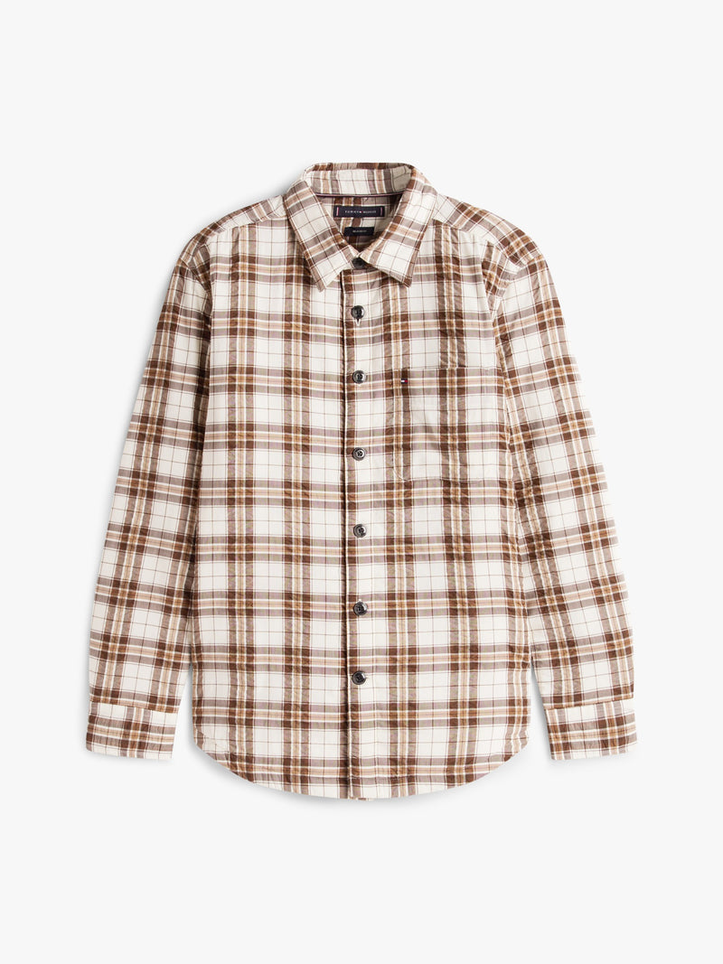 Relaxed Fit Seersucker Shacket Shirt