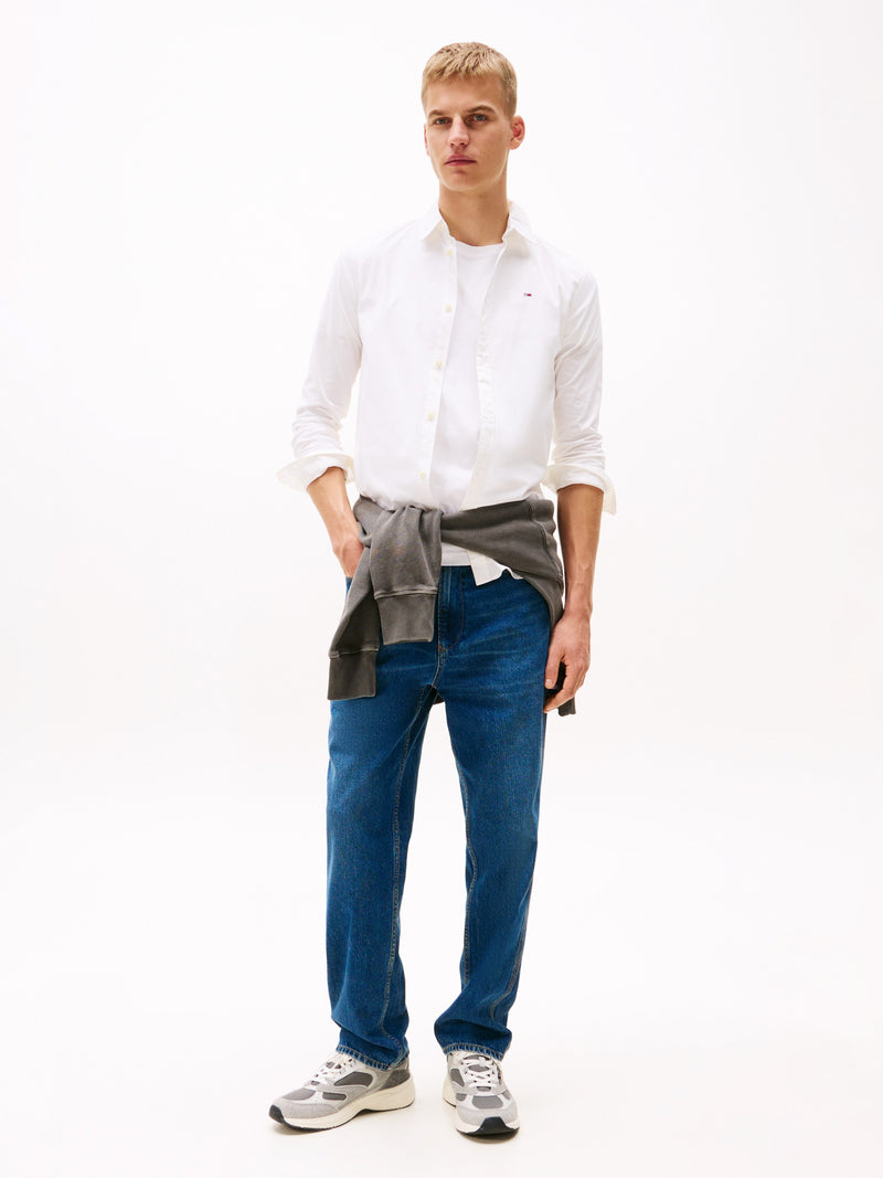 Slim Fit Solid Stretch Poplin Shirt