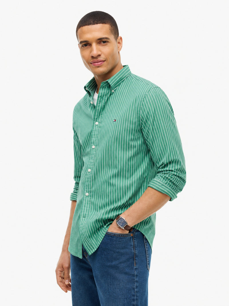 Regular Fit Stripe Poplin Shirt