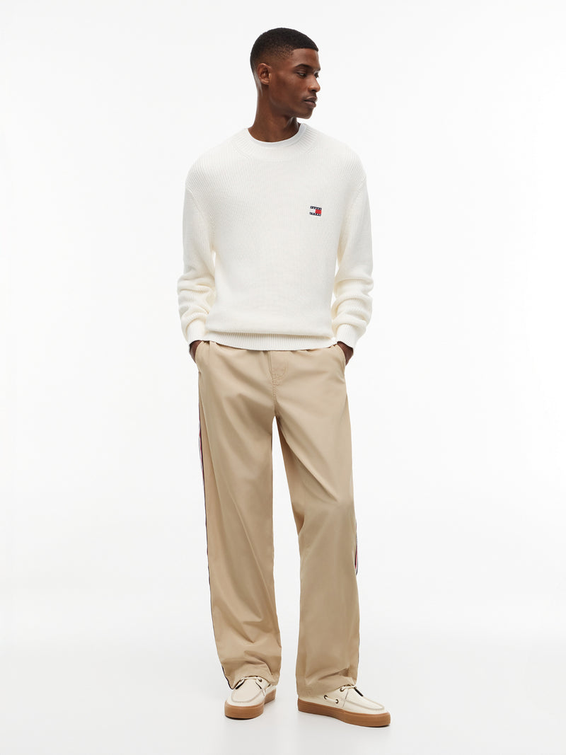 Regular Fit Badge Loose Knit Pullover