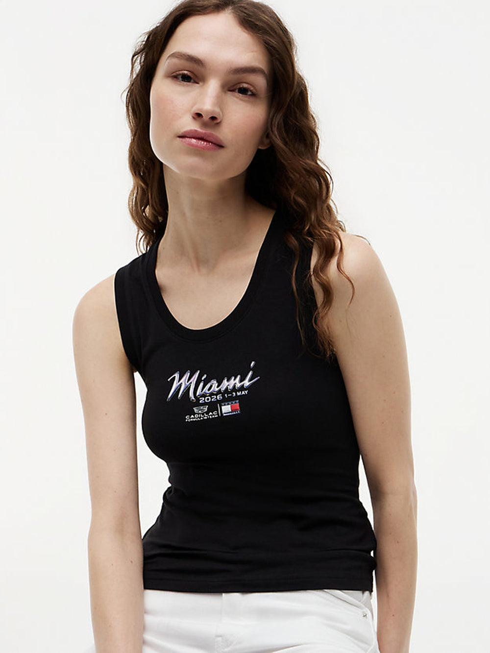 Solid Slim Fit Sleeveless Cotton Jersey T-Shirt