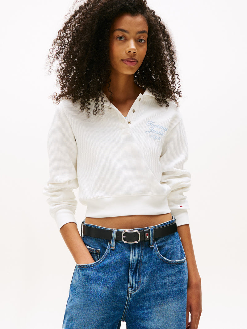 Crop Fit Terry Pullover