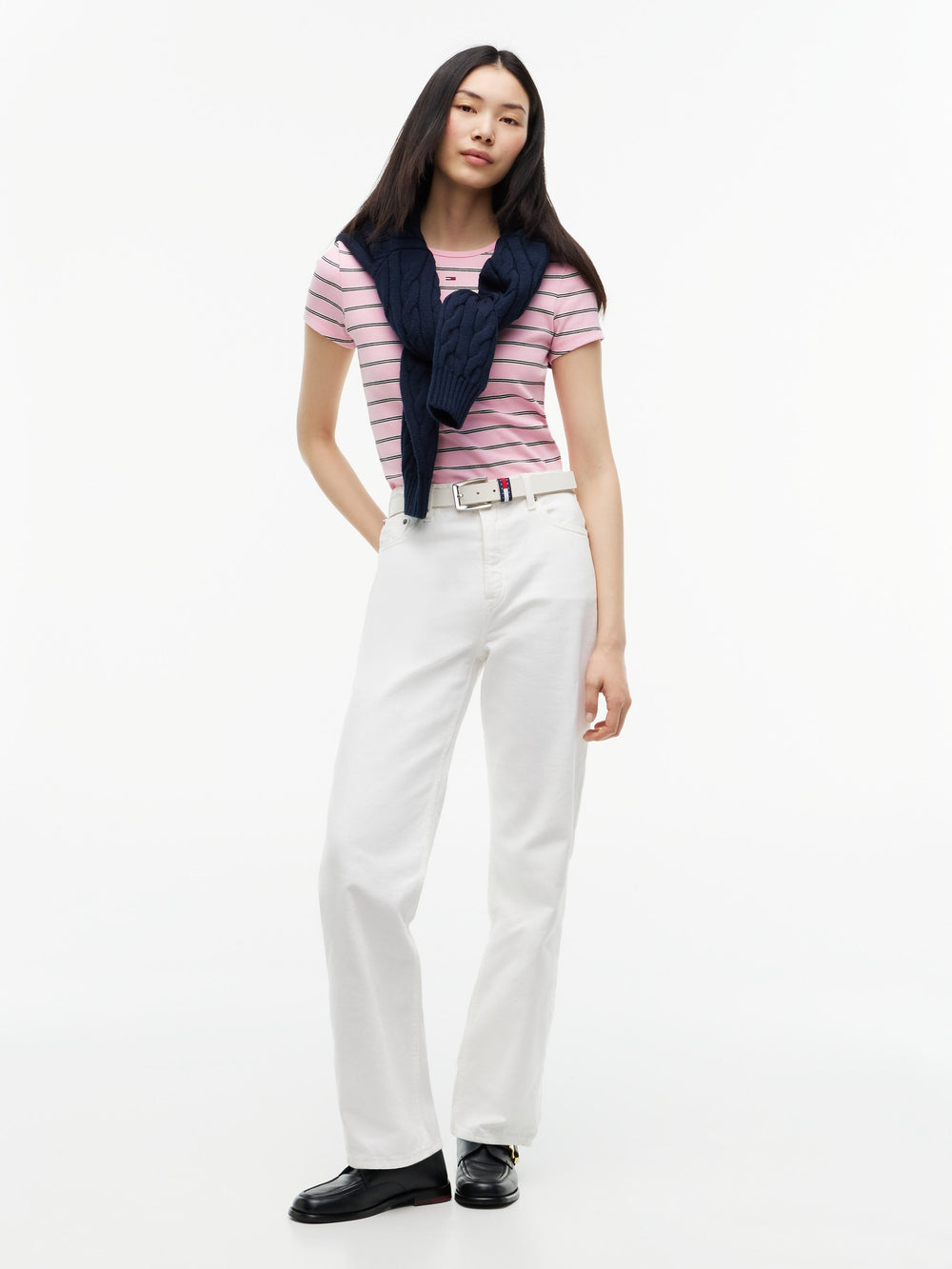 Stripe Slim Fit Half Sleeve Ribbed T-Shirt