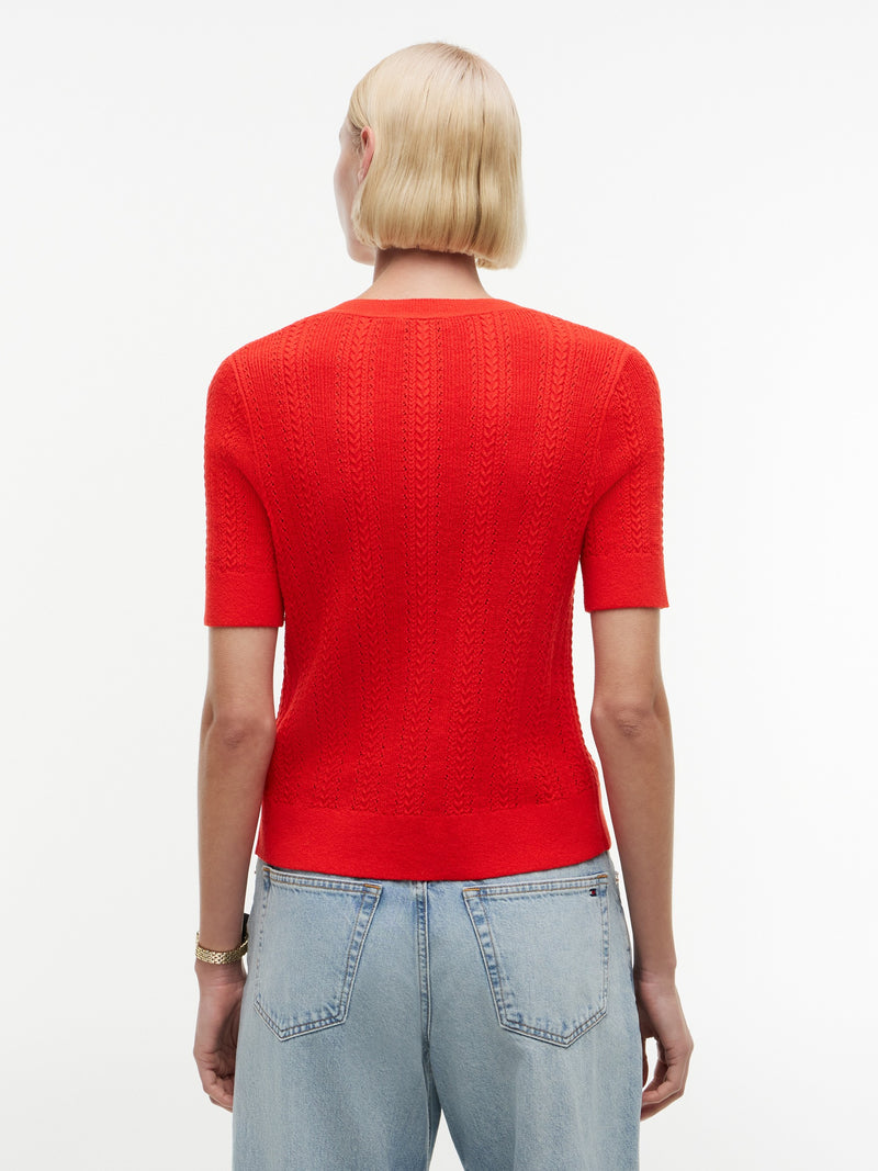 Solid Regular Fit Half Sleeve Ribbed T-Shirt