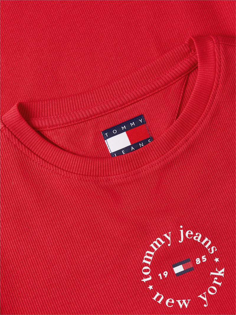 Solid Slim Fit Half Sleeve Ribbed T-Shirt
