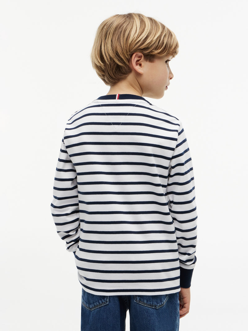 Kids Long-Sleeve Stripe Interlock T-Shirt