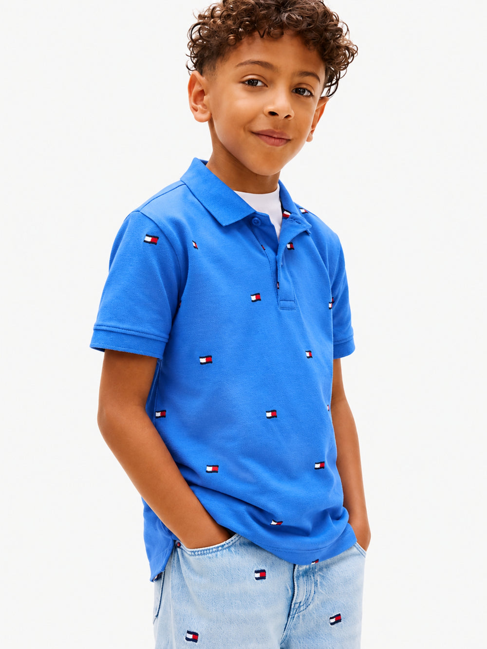 Kids Solid Cotton Stretch Polo