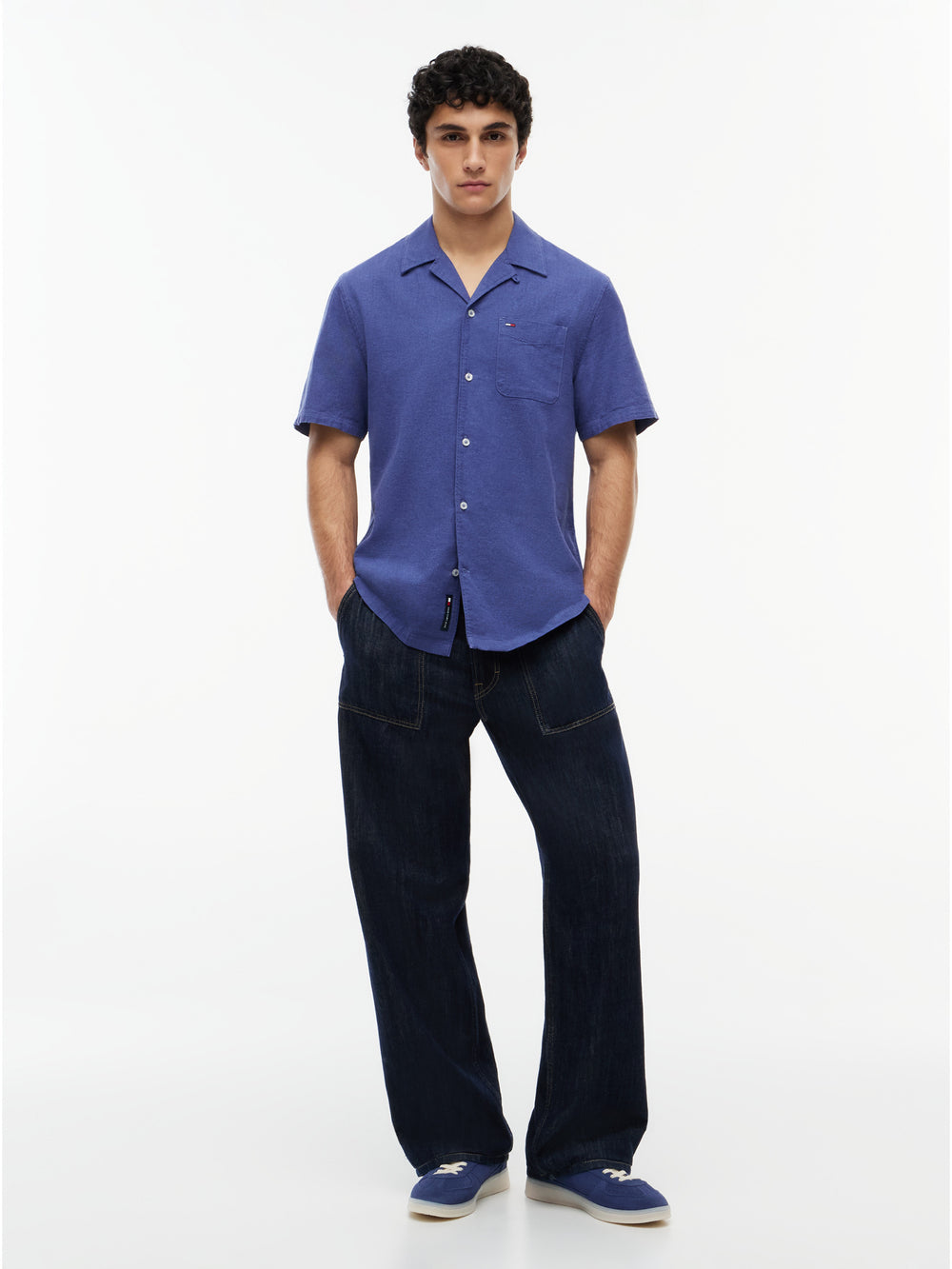 Regular Fit Solid Linen Blends Shirt