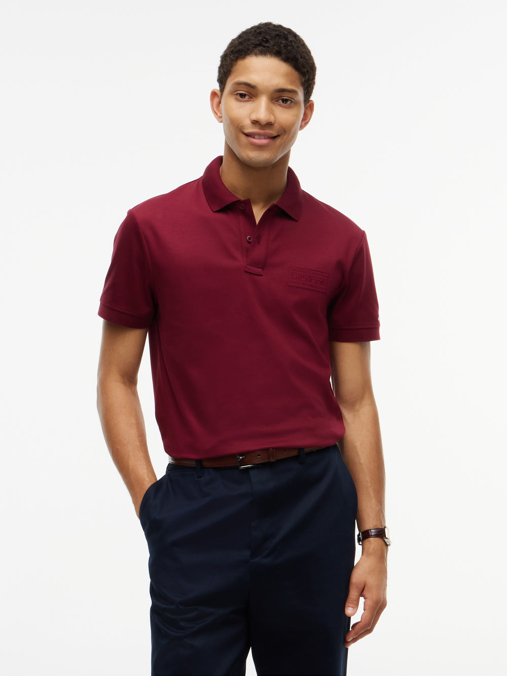Regular Fit Tonal Graphic Interlock Polo