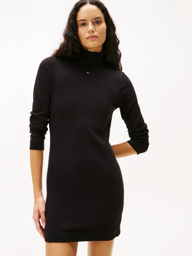 Full Sleeve Solid Sweater Bodycon Dress