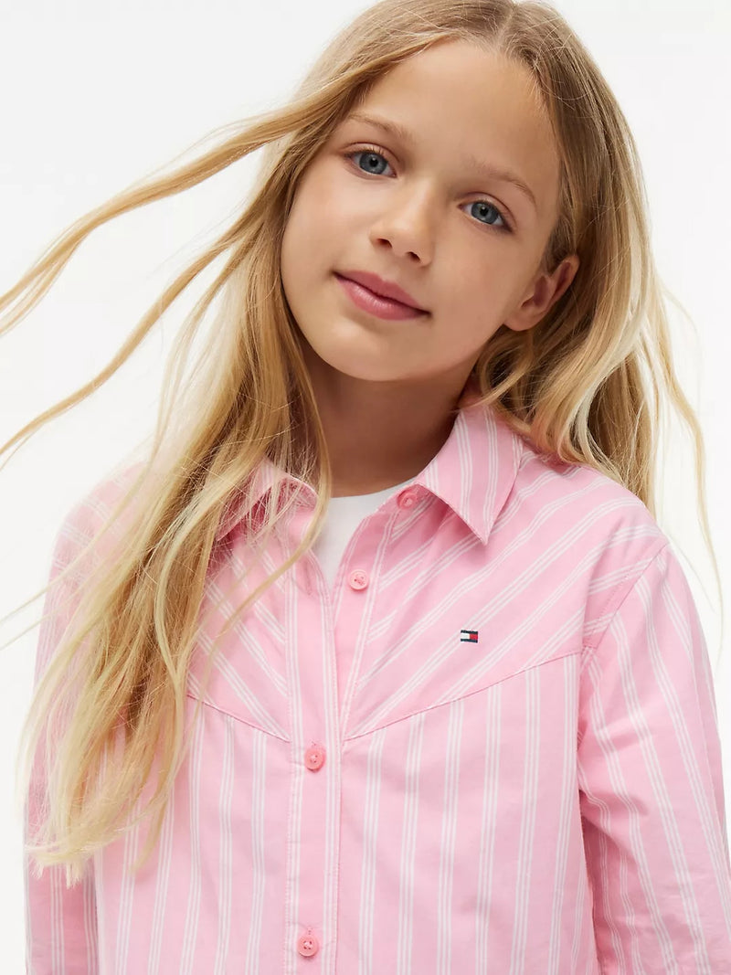Kids Long-Sleeve Stripe Shirt Dress