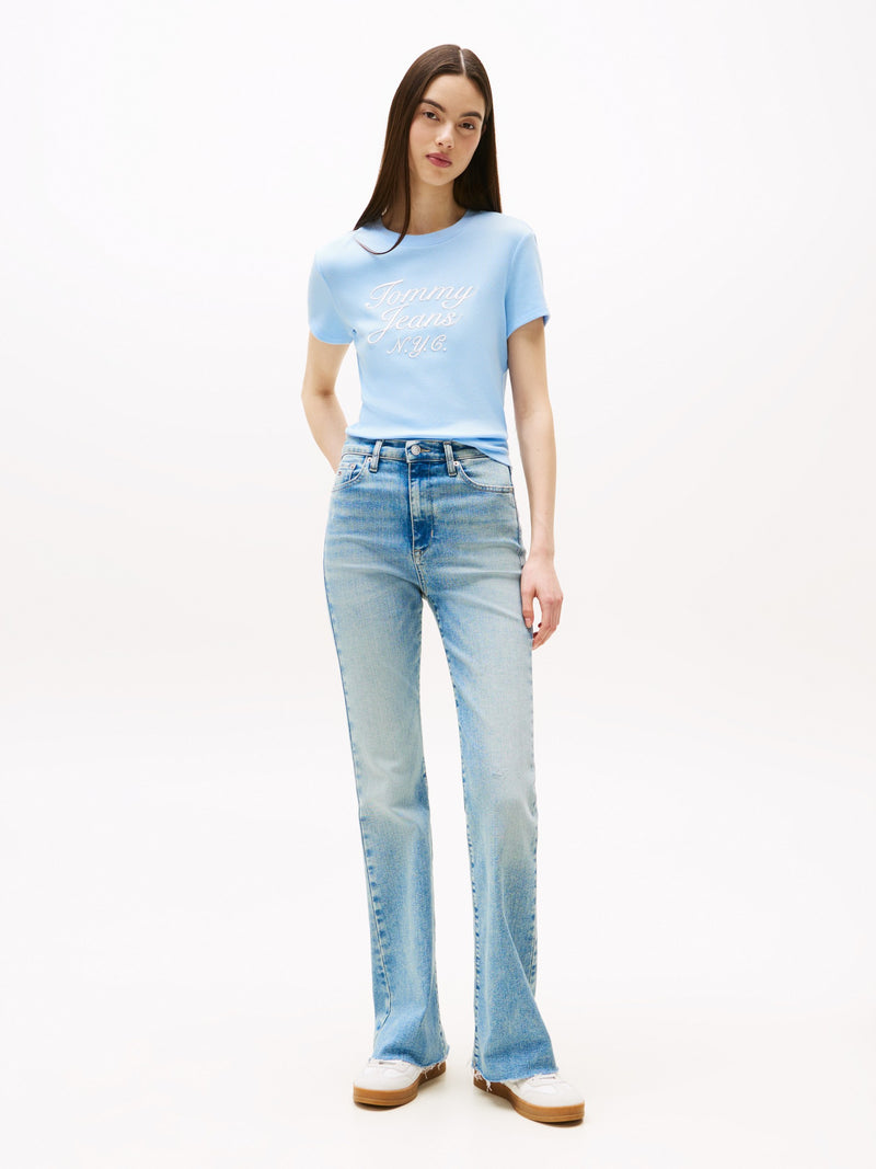 Solid Slim Fit Short Sleeve Ribbed T-Shirt