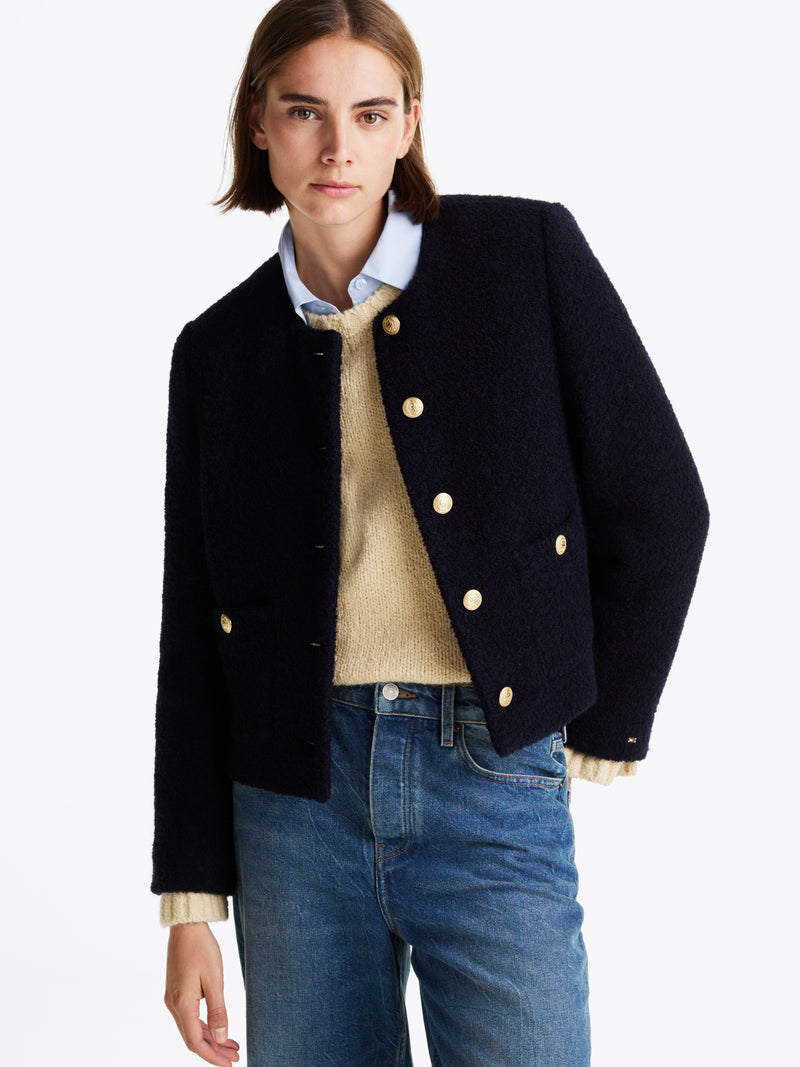 Crop Fit Wool Jacket