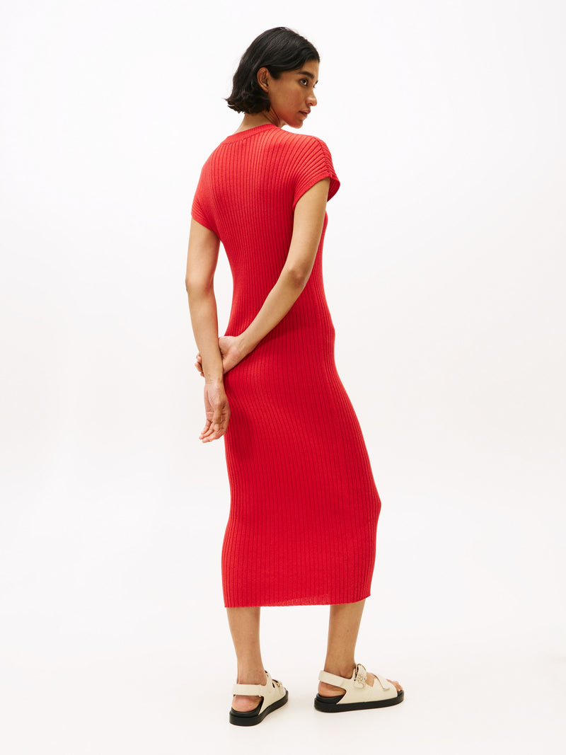 Short Sleeve Solid Viscose Bodycon Dress