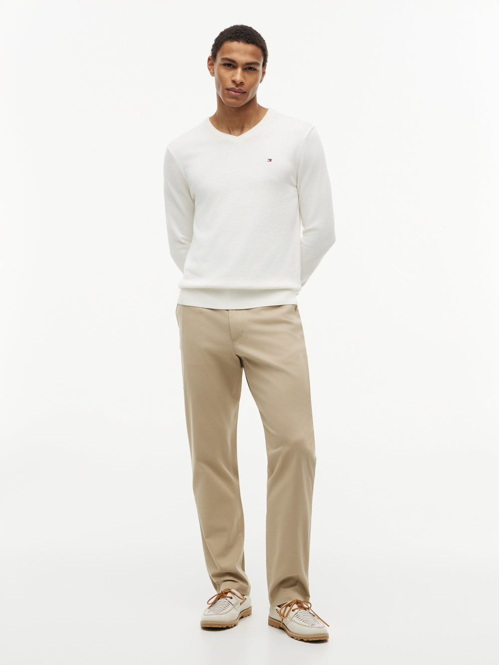 V Neck Solid Sweater