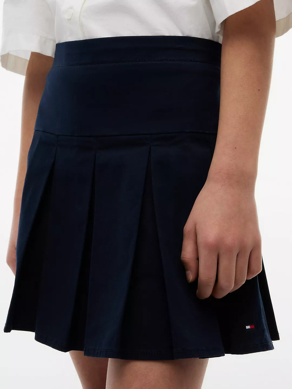 Girls Solid Pleated Skirt
