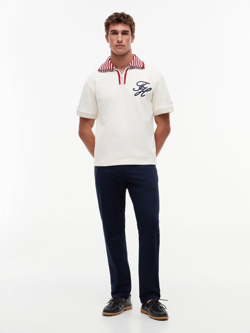 Relaxed Fit Contrast Collar Polo