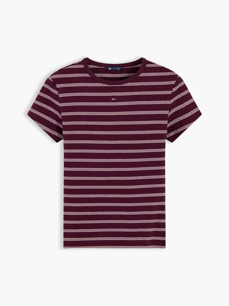 Stripe Slim Fit Half Sleeve Ribbed T-Shirt