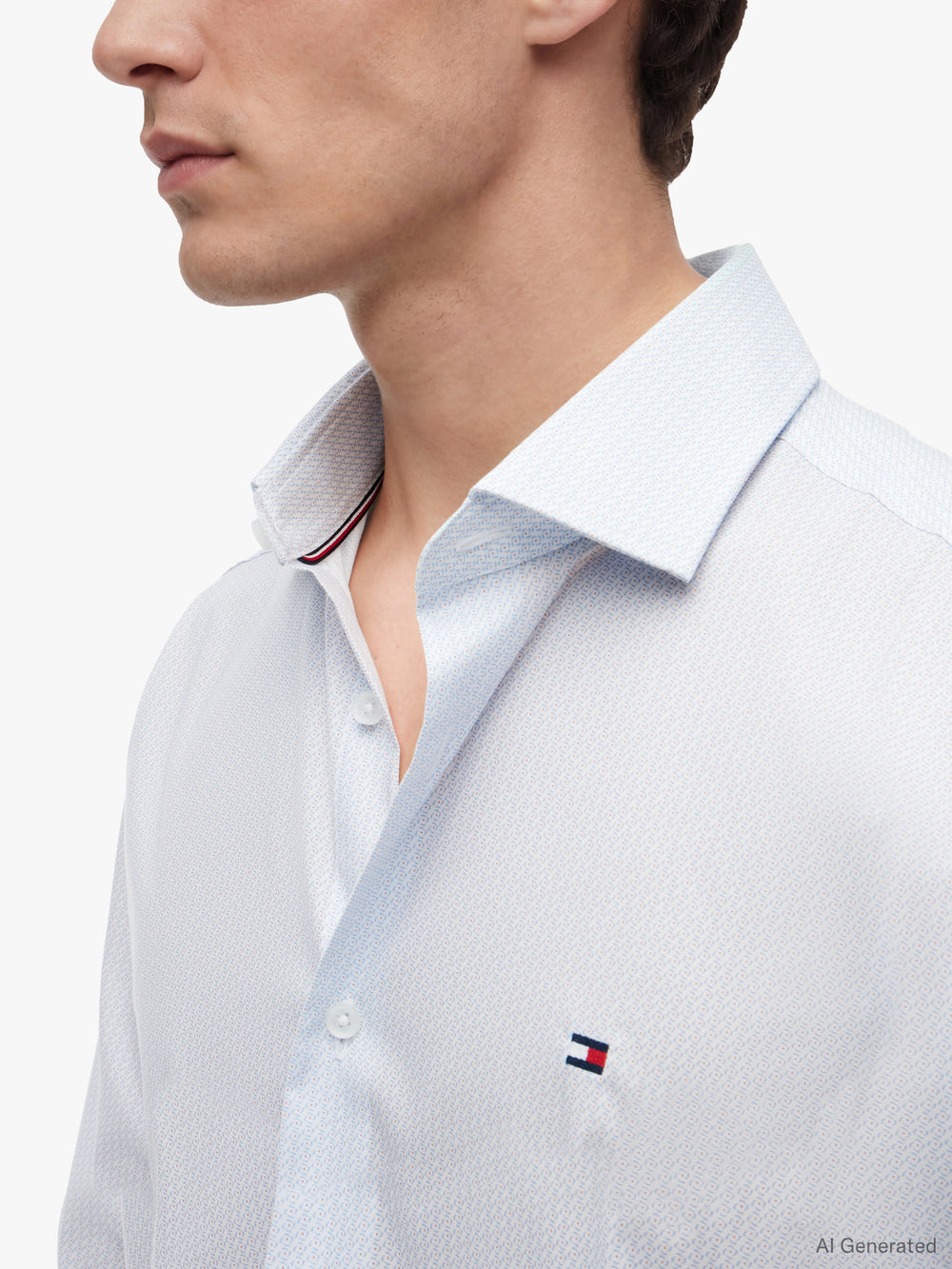 Slim Fit Print Poplin Shirt
