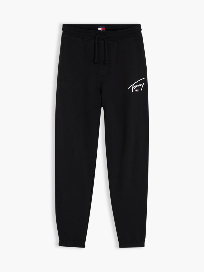Regular Sueded Terry Black Track Pant