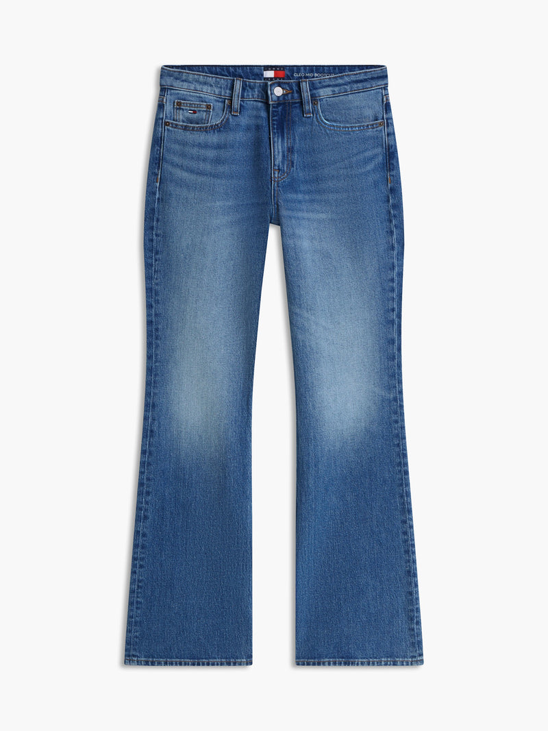 Mid Rise Mid Wash Stretch Bootcut Jeans