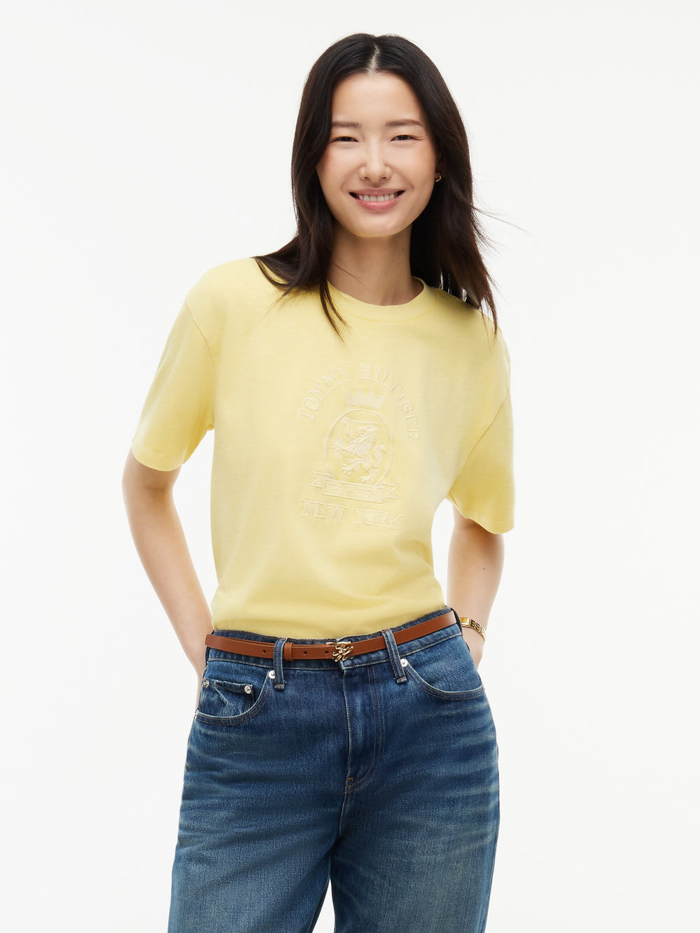 Solid Relaxed Fit Half Sleeve Cotton Jersey T-Shirt