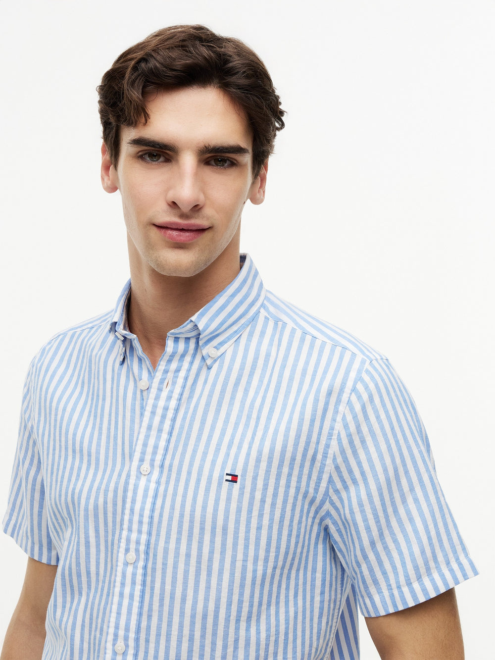 Regular Fit Stripe Ctn Linen Shirt