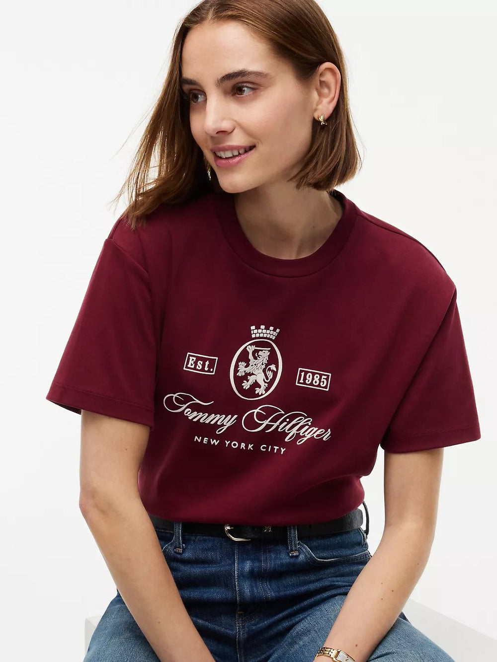 Solid Relaxed Fit Half Sleeve Interlock T-Shirt