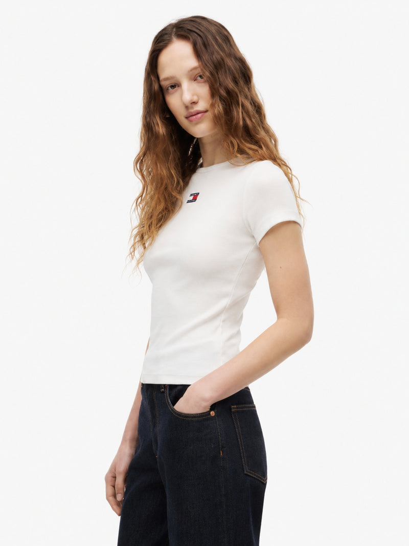 Solid Slim Fit Half Sleeve Ribbed T-Shirt