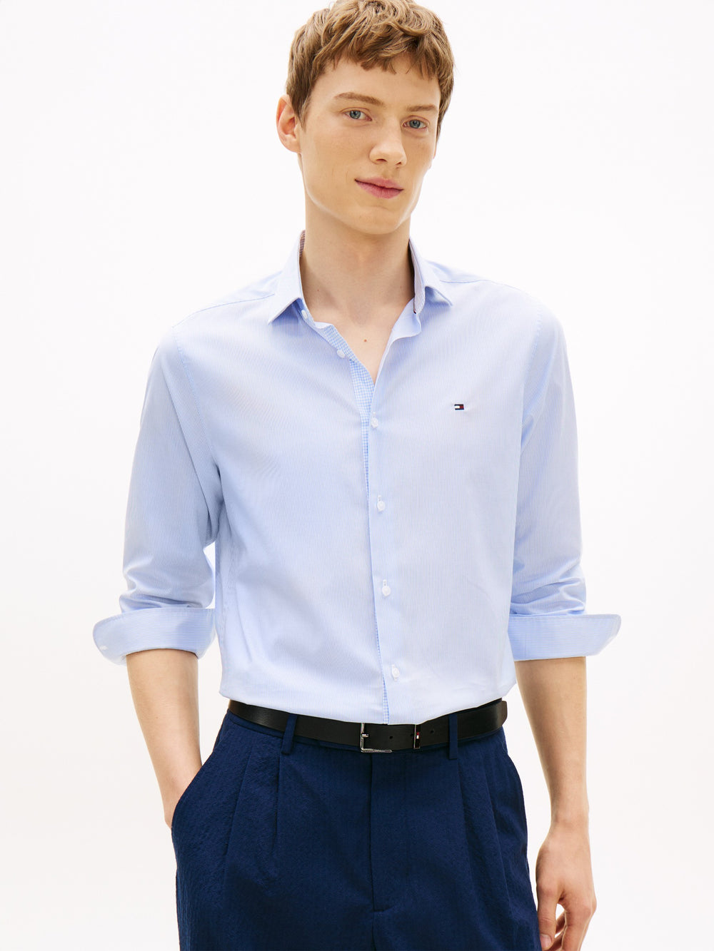 Slim Fit Stripe Poplin Shirt