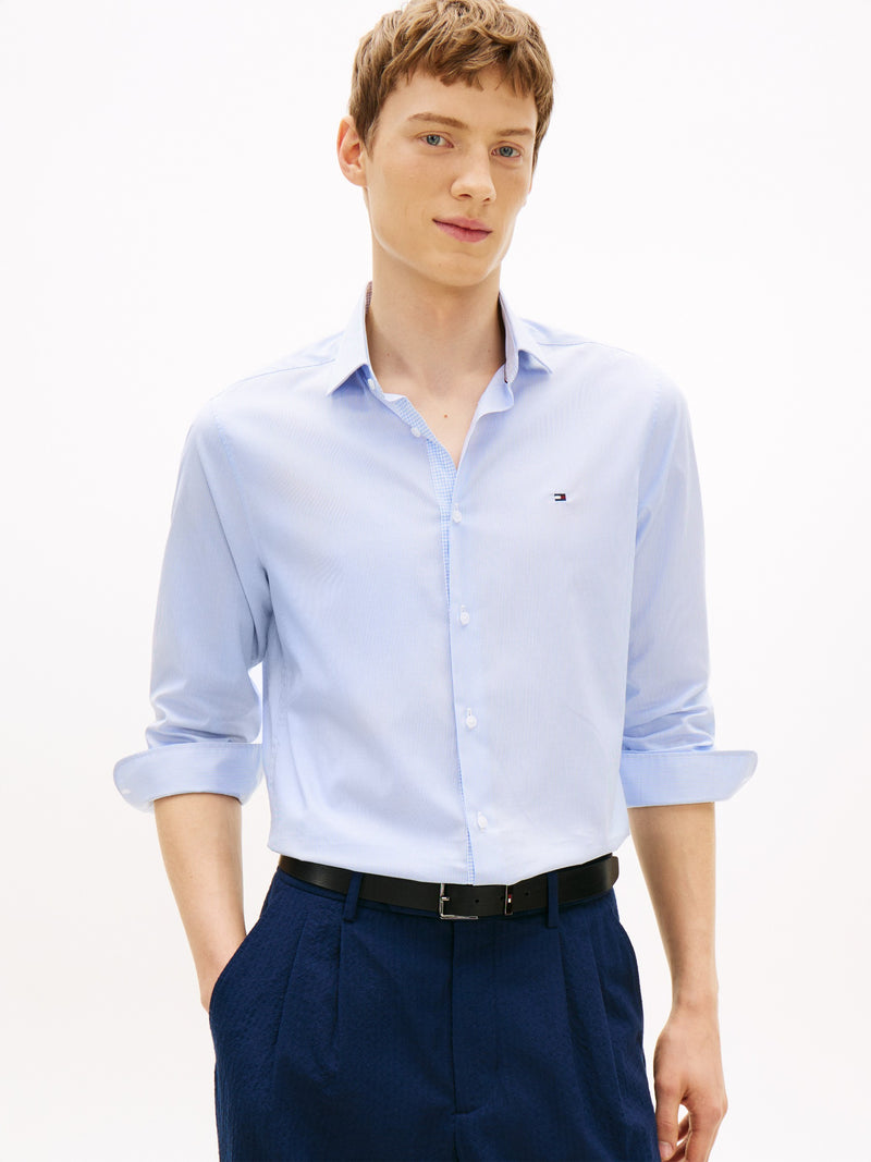 Slim Fit Stripe Poplin Shirt