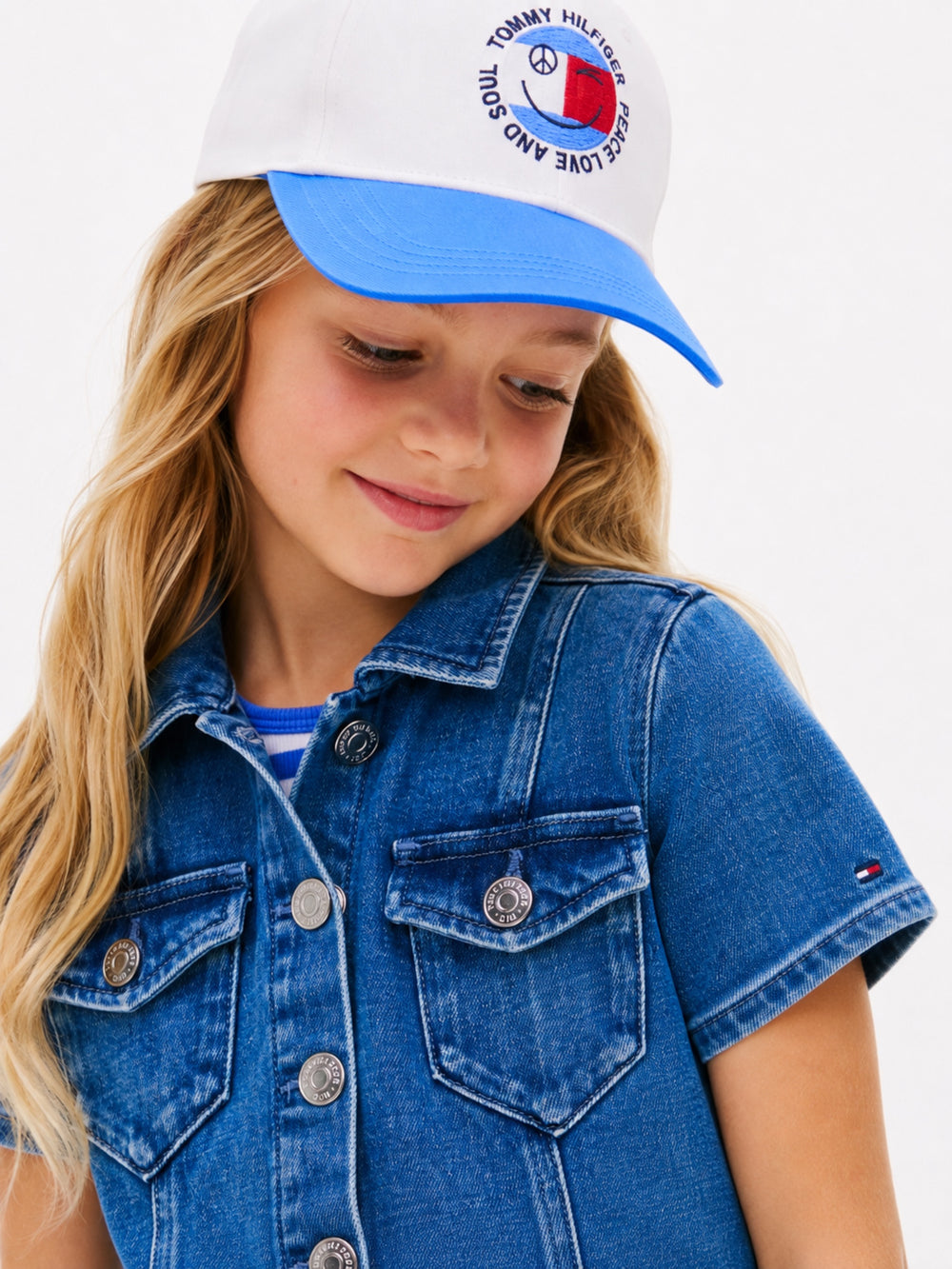 Kids Solid Denim Dress