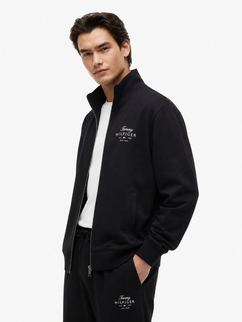 Zip Thru Terry Pullover