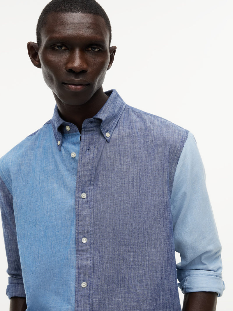 Relaxed Fit Solid Denim Shirt