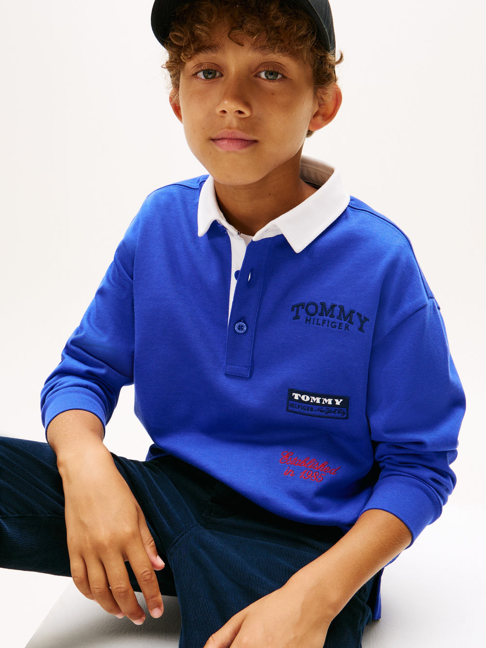 Kids Long-Sleeve Stretch Polo