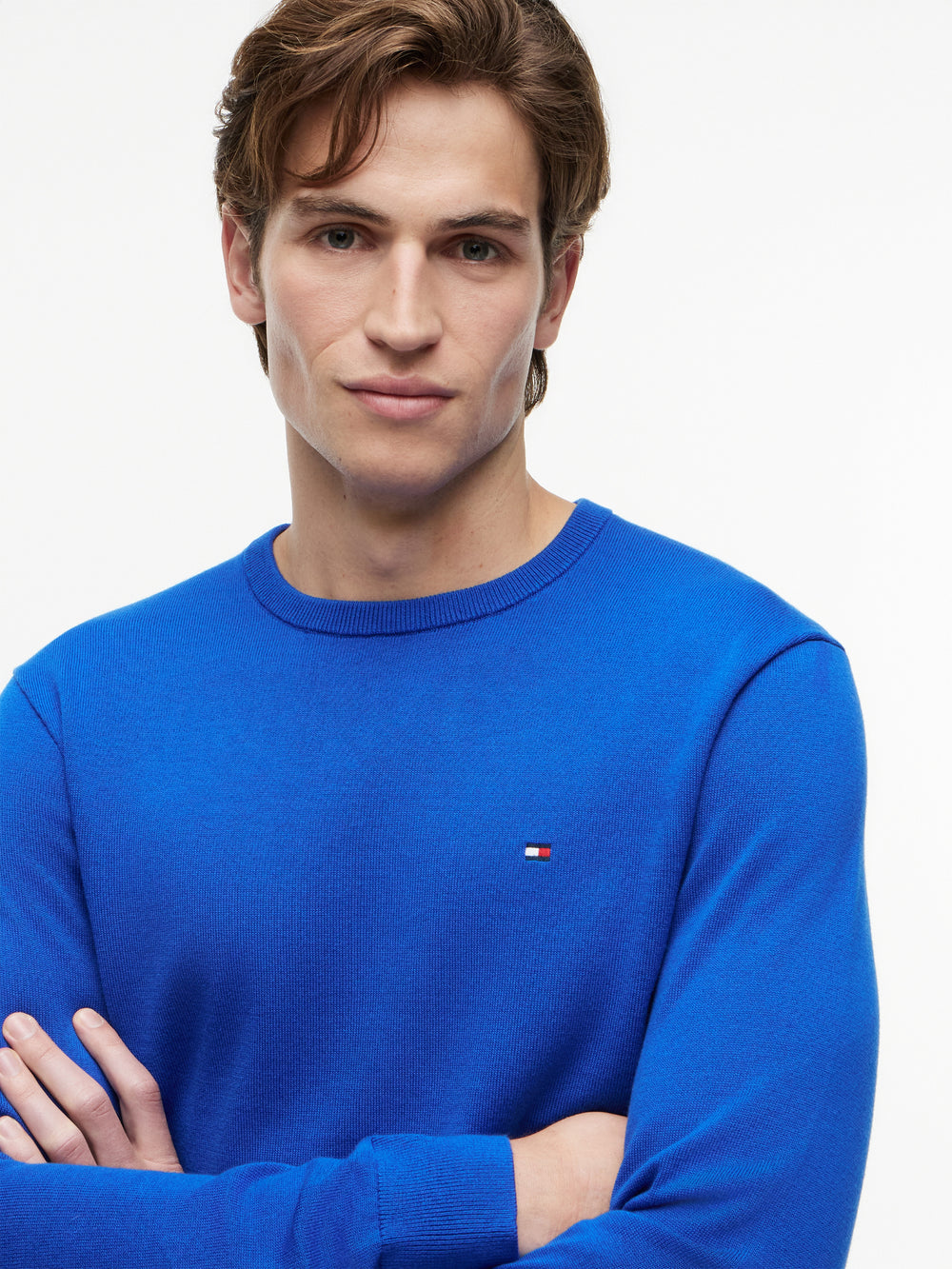 Crew Neck Solid Pullover