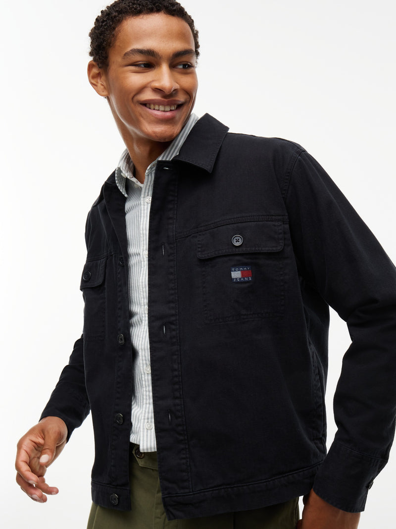 Oversized Fit Solid Overshirt Shirt