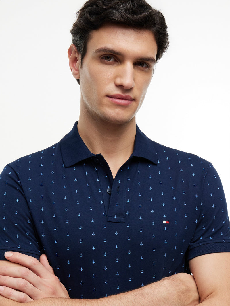 Regular Fit Printed Interlock Polo