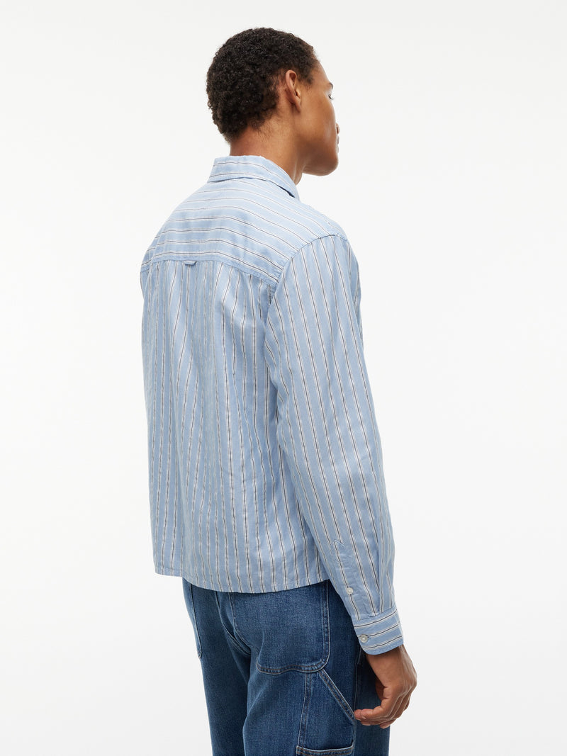 Boxy Fit Stripe Textured Shirt