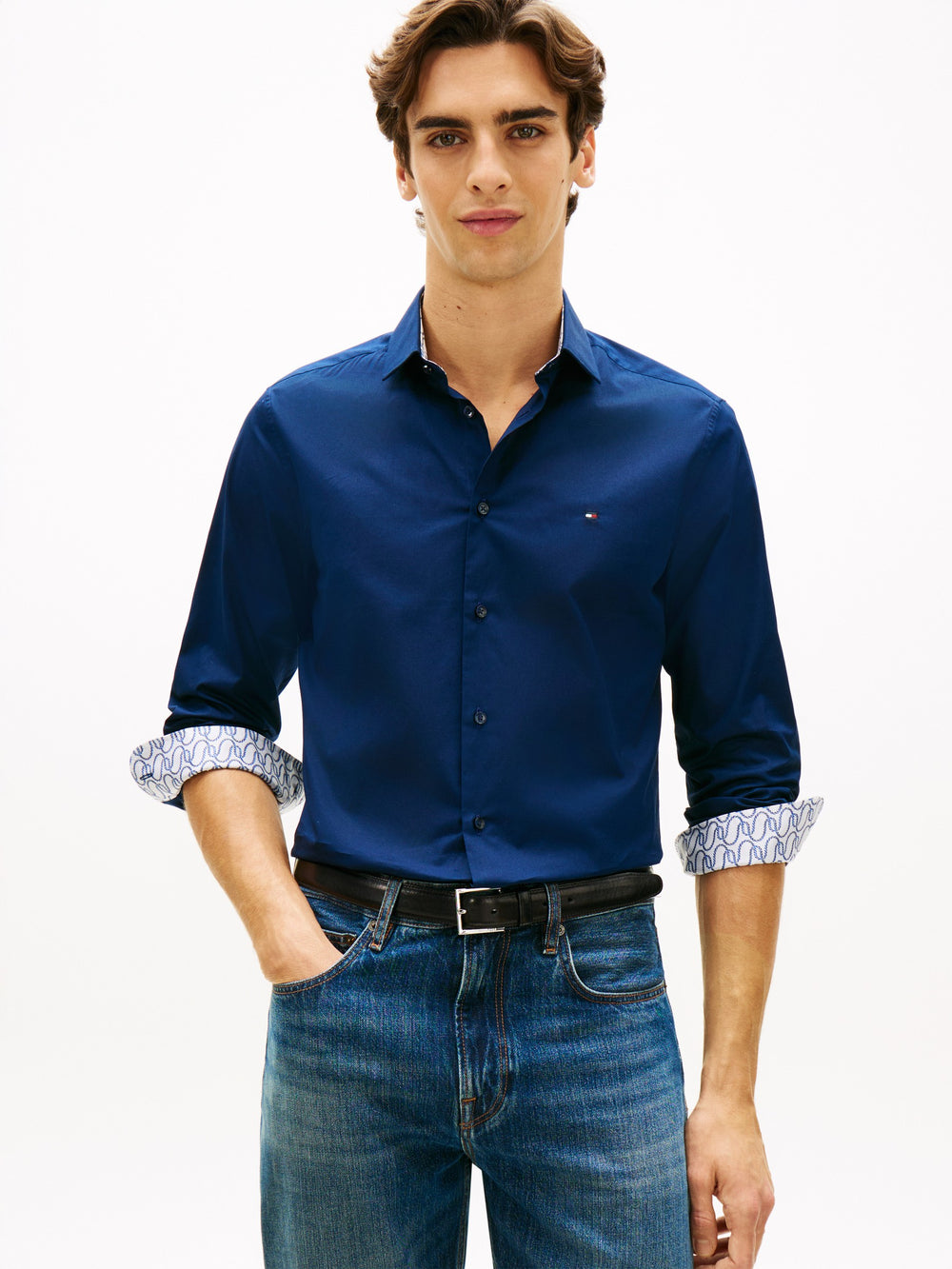 Slim Fit Solid Poplin Shirt