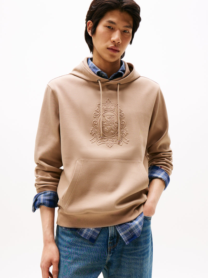 Regular Fit Graphic Embossed Hoodie