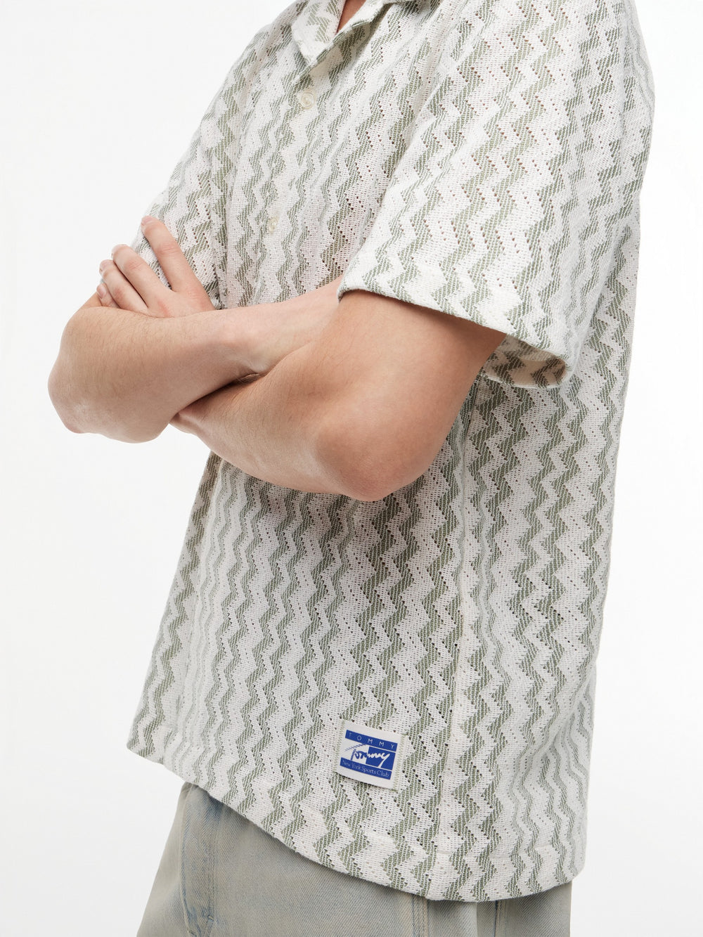 Regular Fit Stripe Crochet Shirt